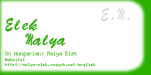 elek malya business card